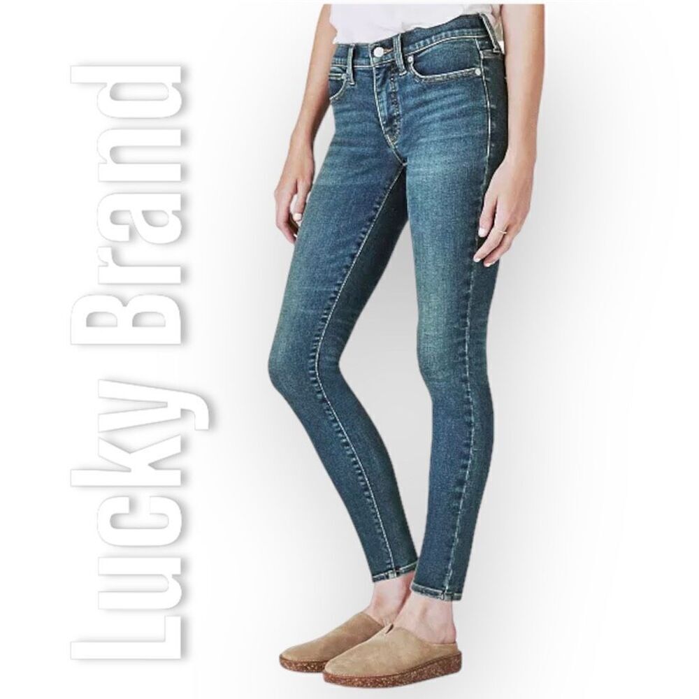 Lucky Brand Ava Skinny Mid-Rise Jeans, Light Fading Blue Denim, Women’s 4/27